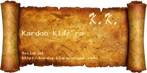 Kardos Klára névjegykártya